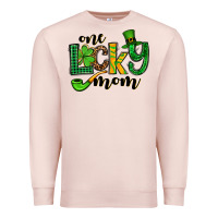 Pale Pink One lucky mom St. Patrick's Premium Sweatshirt - OliviaCreatesArt