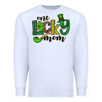 White One lucky mom St. Patrick's Premium Sweatshirt - OliviaCreatesArt