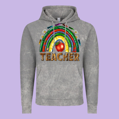 Rainbow Teacher Vintage Hoodie Designed By Nancycooperartshop