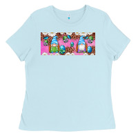 Baby Blue Western Easter Day Gnomes With Eggs Ladies Tee - Artiststas