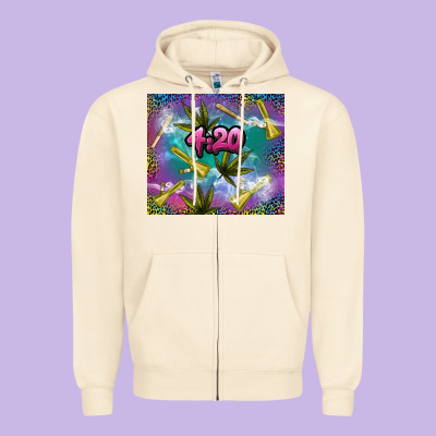4 20 Marijuana Holiday Zipper Hoodie Designed By Tumblerdesignbyshophia