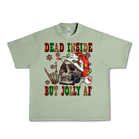 Oil Green Dead inside but jolly af Urban Heavy Tee - NancyCooperArtShop