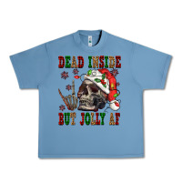 Pebble Blue Dead inside but jolly af Urban Heavy Tee - NancyCooperArtShop
