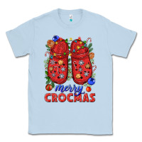 Dusty Blue Merry crocmas Classic Tee - NancyCooperArtShop