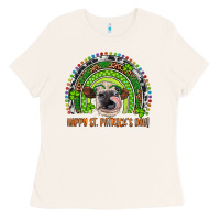 Bone Western Happy St. Patrick's Day Cow Rainbow Ladies Tee - Artiststas