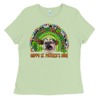 Matcha Western Happy St. Patrick's Day Cow Rainbow Ladies Tee - Artiststas