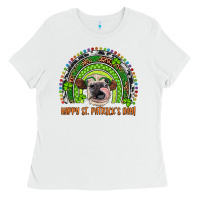 Western Happy St. Patrick's Day Cow Rainbow Ladies Tee | Teevron