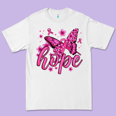 Hope Breast Cancer Butterfly Premium Tee Designed By Jasminsmagicworld