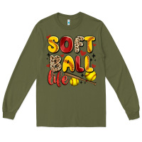 Army Green softball life Long Sleeve Tee - Artiststas
