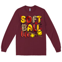 Burgundy softball life Long Sleeve Tee - Artiststas