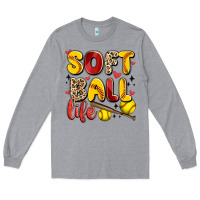 Heather Grey softball life Long Sleeve Tee - Artiststas