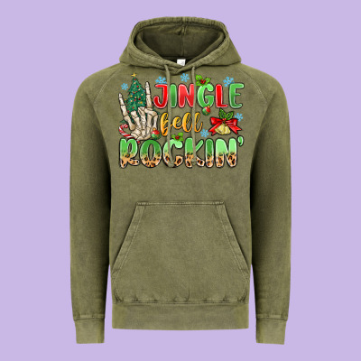 Jingle Bell Rockin' Vintage Hoodie Designed By Maliassmallbusiness