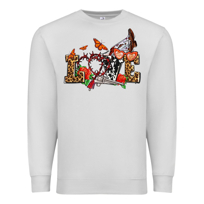 Western Love For Cowgirls Olivia Premium Sweatshirt by OliviaCreatesArt | Teevron
