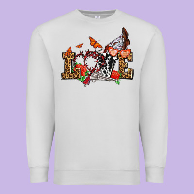 Western Love For Cowgirls Olivia Premium Sweatshirt Designed By Oliviacreatesart