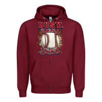 Burgundy Busy raising ballers Zipper Hoodie - HowdyJamesFarm