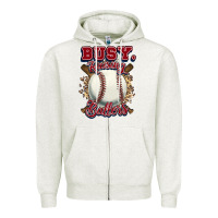 Oatmeal Heather Busy raising ballers Zipper Hoodie - HowdyJamesFarm