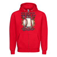 Red Busy raising ballers Zipper Hoodie - HowdyJamesFarm