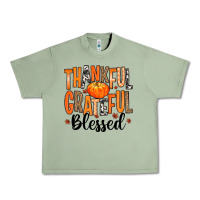 Oil Green Thankful Grateful Blessed Urban Heavy Tee - MaliasSmallBusiness