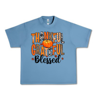 Pebble Blue Thankful Grateful Blessed Urban Heavy Tee - MaliasSmallBusiness