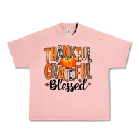Salmon Thankful Grateful Blessed Urban Heavy Tee - MaliasSmallBusiness