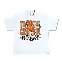 White Thankful Grateful Blessed Urban Heavy Tee - MaliasSmallBusiness