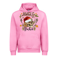 Fuchsia Pink jingle bell rock black Urban Hoodie - CowhideDigitalArt
