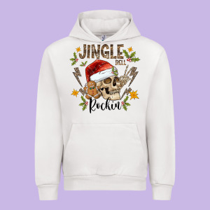 Jingle Bell Rock Black Urban Hoodie Designed By Cowhidedigitalart