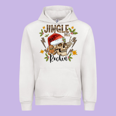 Jingle Bell Rock Black Urban Hoodie Designed By Cowhidedigitalart