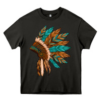 Asphalt native american indian headdress Heavy Core Tee - Artiststas
