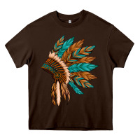 Chocolate Brown native american indian headdress Heavy Core Tee - Artiststas