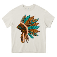 Cream native american indian headdress Heavy Core Tee - Artiststas