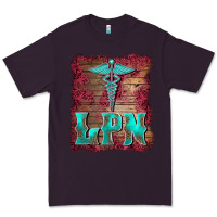 Plum licensed practical nurse medical symbol  background Premium Tee - BarkalooDesign