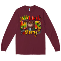Burgundy black her story Long Sleeve Tee - Artiststas
