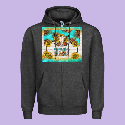 Wranglin Mama Zipper Hoodie Designed By Tumblerdesignbyshophia