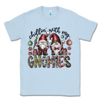 Dusty Blue Chillin With My Gnomies Classic Tee - CowhideDigitalArt