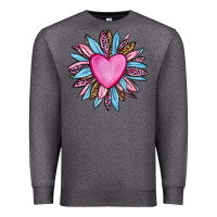 Charcoal Heather valentine's day sunflower olivia Premium Sweatshirt - OliviaCreatesArt