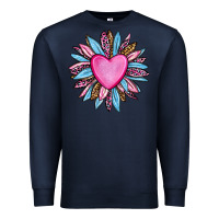 Navy valentine's day sunflower olivia Premium Sweatshirt - OliviaCreatesArt