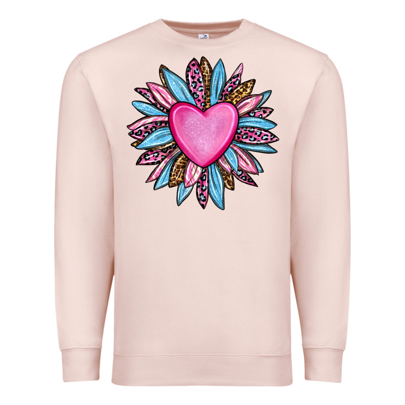 Valentine's Day Sunflower Olivia Premium Sweatshirt by OliviaCreatesArt | Teevron