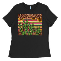 Black cactus serape Ladies Tee - AdoDesignShop