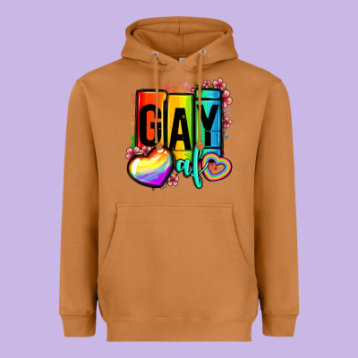 Gay Af Heavyweight Hoodie Designed By Oliviacreatesart