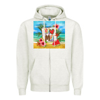 Oatmeal Heather summer mama Zipper Hoodie - TumblerDesignByShophia