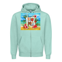 Seafoam summer mama Zipper Hoodie - TumblerDesignByShophia