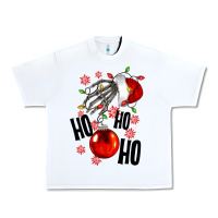 White Ho ho ho skeleton Urban Heavy Tee - NancyCooperArtShop