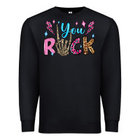 Black you rock valentine's day olivia Premium Sweatshirt - OliviaCreatesArt