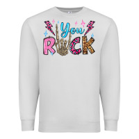 Dove Grey you rock valentine's day olivia Premium Sweatshirt - OliviaCreatesArt