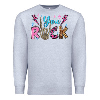 Heather Grey you rock valentine's day olivia Premium Sweatshirt - OliviaCreatesArt