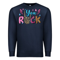 Navy you rock valentine's day olivia Premium Sweatshirt - OliviaCreatesArt