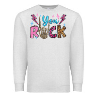Oatmeal Heather you rock valentine's day olivia Premium Sweatshirt - OliviaCreatesArt