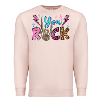 Pale Pink you rock valentine's day olivia Premium Sweatshirt - OliviaCreatesArt
