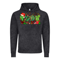 Vintage Black christmas cactus Vintage Hoodie - MaliasSmallBusiness
